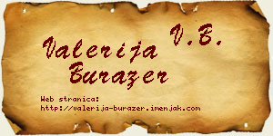 Valerija Burazer vizit kartica